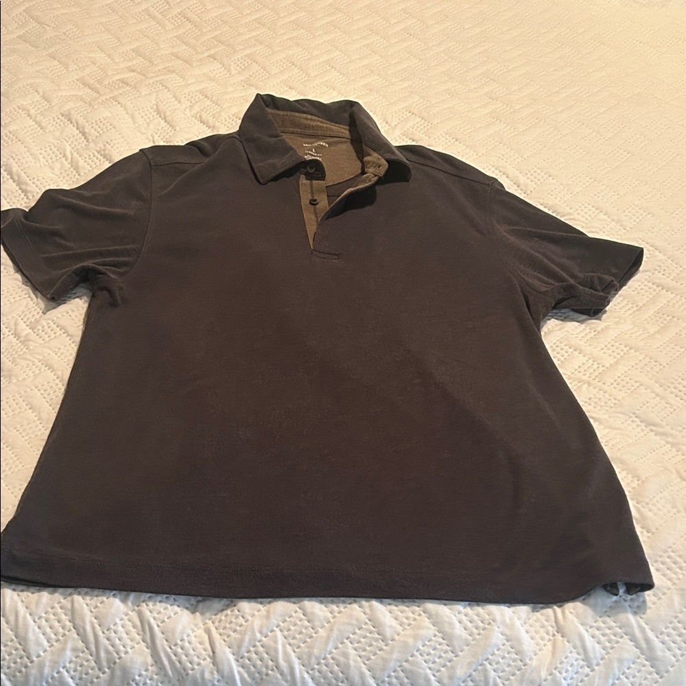 Van Heusen Men's Polo in Dark Brown with Olive Detail